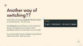 008 Another Option Git Checkout Vs Git Switch