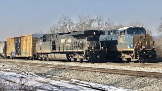 Backward Locomotive Pulls Train By Itself Passing 4 Engine Train With DPU, Emptying The Yard On CSX!