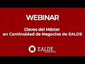 Claves del Máster en Continuidad de Negocios de EALDE