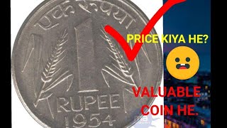 1Rs Coin 1954 Rare?1 Rupee coin value,ONE RUPEE COIN 1954,Rare 1 Rs coin 1954,1 Rupee 1950 coin