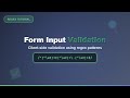 Form Input Validation with RegEx: Client-Side Techniques for Beginners