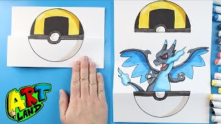 How to Draw a Mega Charizard X Surprise Fold