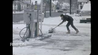 1976, Winter driving, people and town, Kelowna, BC