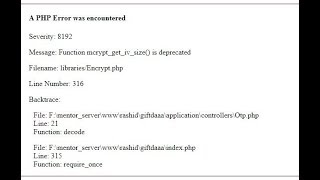 function mcrypt_get_iv_size() is deprecated codeigniter