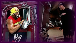 Hulk Hogan Steals The Undertaker's Motorcycle \u0026 Destroys It w/ A Semi Truck! 5/6/02 (2/2)