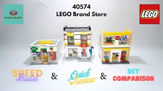 LEGO 40574 LEGO Brand Store speed build, quick review and set comparison with earlier non micro sets