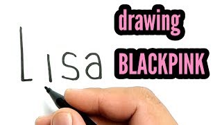 VERY EASY ! How to turn words LISA into LISA BLACKPINK FACES / how to draw lisa