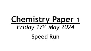 Edexcel GCSE Combined Science Chemistry Paper 1 - Speed Run