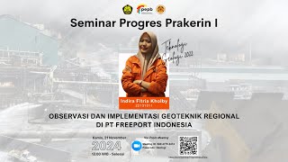 Observasi dan Implementasi Geoteknik Regional di PT Freeport Indonesia - Seminar Progres Prakerin I