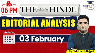 Hindu Editorial Analysis Today | The Hindu Analysis 3 Feb 2025 By Siddhart Sir || StudyIQ