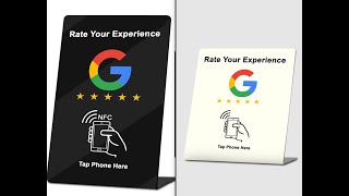 Google Review Tap Card Stand, NTAG16 Chip, NFC Review Card Stand - 888bytes - Business Review Cards