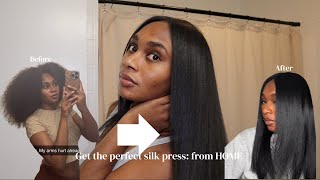 HOW TO: SILK PRESS YOUR NATURAL HAIR AT HOME | FROM CURLY TO STRAIGHT