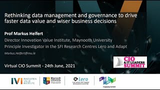 CIO Summit 2021 - Prof Markus Helfert - Data Governance