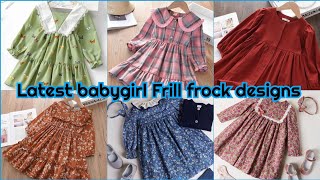 Latest babygirl frock design || New Born Baby Frock Design 2024 || very easy frill frock stitching