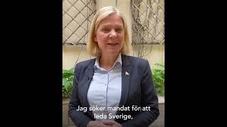 Magdalena Andersson - Jag vet att vårt Sverige kan bättre. Rösta på Socialdemokraterna...(11.09.22)