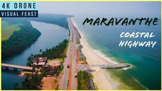 MARAVANTHE Beach Coastal Highway (4K DRONE) || UDUPI Tourism (WILD Karnataka)