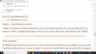Mathematica List Creation and Extracting Elements of Lists in Mathematica