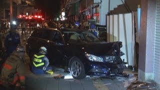 歩道に車、６人重軽傷 東京・上野の繁華街