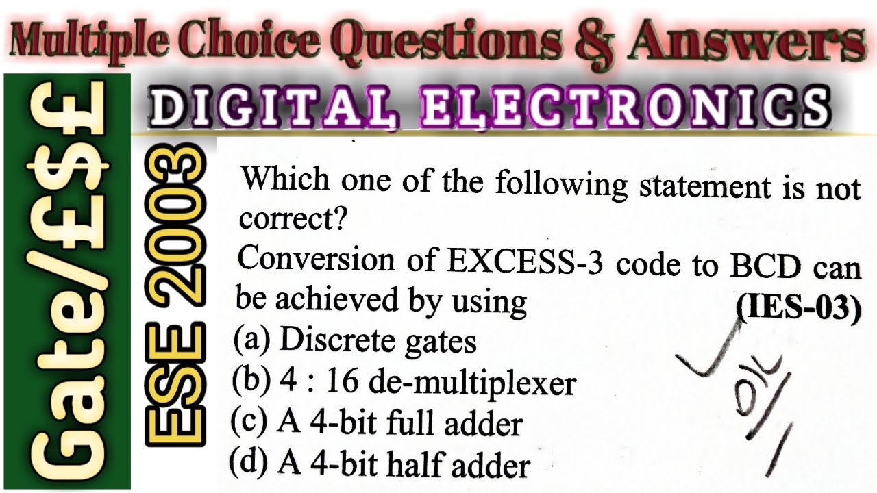 MULTIPLE CHOICE QUESTION ON DIGITAL ELECTRONICS - YouTube