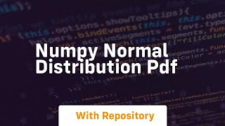 numpy normal distribution pdf