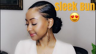 How To Low Sleek Bun On Natural Hair