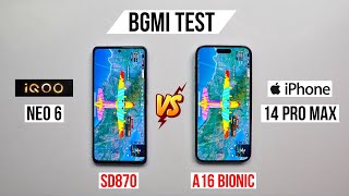 iPhone 14 Pro Max vs iQOO Neo 6 Pubg Test, Heating and Battery Test | Shocked 😱