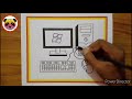 how to draw desktop computer step by step computer parts drawing computer drawing