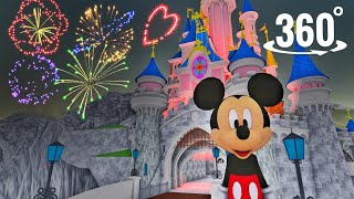 Fireworks VR 360 Disney World 3D Animation Castle Happy New Year NYE