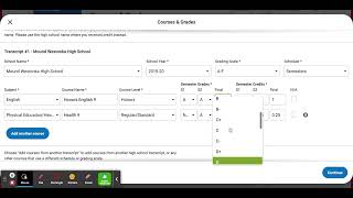 Completing Courses & Grades in the Common App