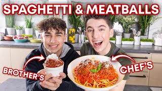 Spaghetti & Meatballs | Brother vs. Chef: Cooking Challenge | Eitan Bernath