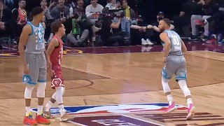 Stephen Curry stared down Trae Young while his logo 3 was still in the air 😭