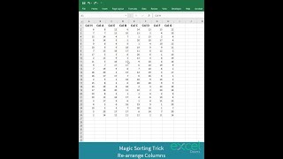 Microsoft Excel Sort Trick - Sorting Left to Right to rearrange column on desired order - English