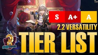 Honkai Star Rail 2.2 Tier List - All Characters Ranked for Versatility