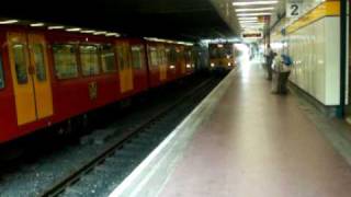 Tyne and Wear Metro - Metrocars 4072 and 4064 and Metrocars 4060 and 4070 arriving at Regent Centre