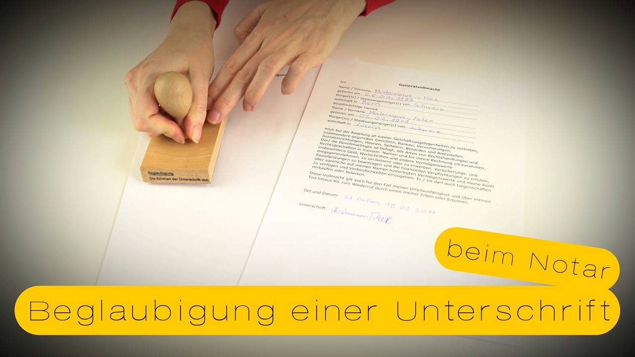 Die Beglaubigung Einer Unterschrift Beim Notar - YouTube