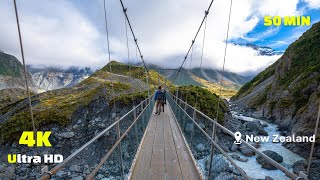 Virtual Run 4K - Stunning Scenery New Zealand Hooker Valley - Virtual Running Video for Treadmill