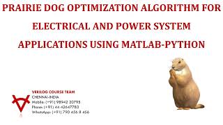 PRAIRIE DOG OPTIMIZATION ALGORITHM FOR ELECTRICAL AND POWER SYSTEM APPLICATIONS USING MATLAB-PYTHON