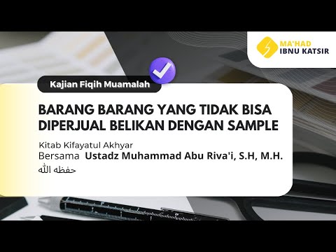 Barang Barang Yang Tidak Bisa Diperjualbelikan Dengan Sample - YouTube