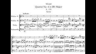 W. A. Mozart, String Quartet n°6 KV159 - Score