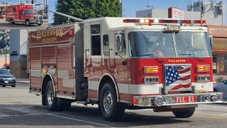 Fullerton Fire Dept. Engine 1 and Ambulance 21 Responding