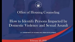 How to Identify Persons Impacted by Domestic Violence \u0026 Sexual Assault