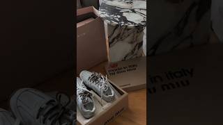 Miu miu x new balance the perfect pieces for fall🥨🍂🍄‍🟫🍁 #miumiu #newbalance #unboxing