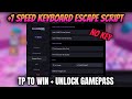 +1 Speed Keyboard Escape Script - Auto Win 100% Working, God Mode, Unlock All Gamepass, Teleport 