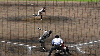 川満真 選手(糸満3年)　同点本塁打！　第104回全国高校野球選手権沖縄大会3回戦