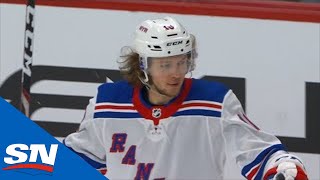 Artemi Panarin Unleashes A Perfect Shot Glove Side Underneath The Bar