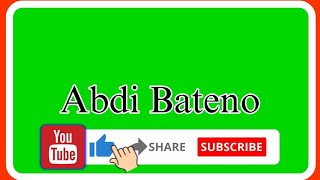 Subscribe button green screen | Abdi Bateno @AbdiBateno