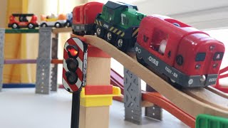 Build Roller Coaster Brio Train Wooden Railway  Vehicles Kids Ambulance Fire Truck Police Cars