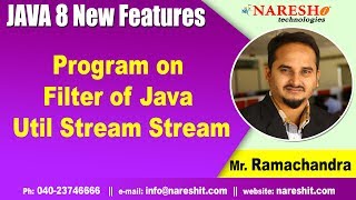 Program on Filter of Java Util Stream Stream | Java 8 New Features Tutorials | by Mr.Rama Chandra