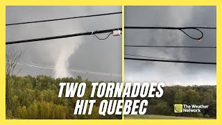 Videos Catch Two Tornadoes Touching down in Quebec