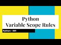 Python Variable Scope Rules - Module Global Scope - Function Local Scope